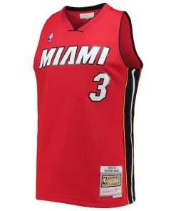 Alternative view of Dwyane Wade Miami Heat Hardwood Classics Swingman Jersey - Red