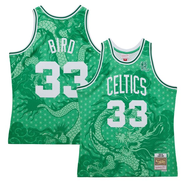 Larry Bird Boston Celtics 1985/86 Hardwood Classics Asian Heritage 6.0 Swingman Throwback Player Jersey - Kelly Green - Image 2