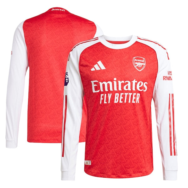 Arsenal adidas 2025/26 Home Authentic Long Sleeve Jersey - Red/White/Blue - Image 2