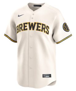 Alternative view of Milwaukee Brewers Nike Youth Home Limited Jersey - Cream