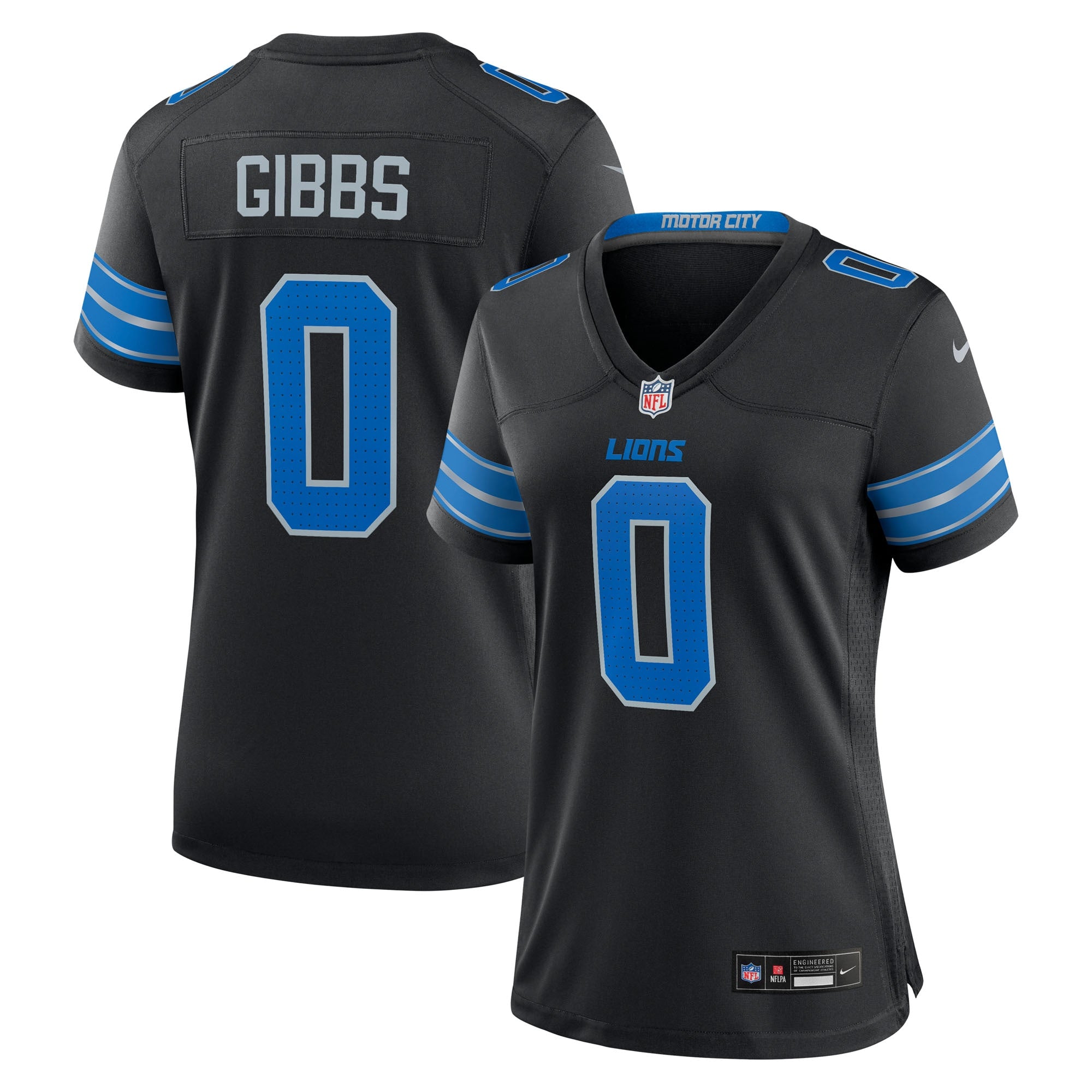 Jahmyr Gibbs Detroit Lions Nike Women's Game Player Jersey - Blue/Black - Image 6