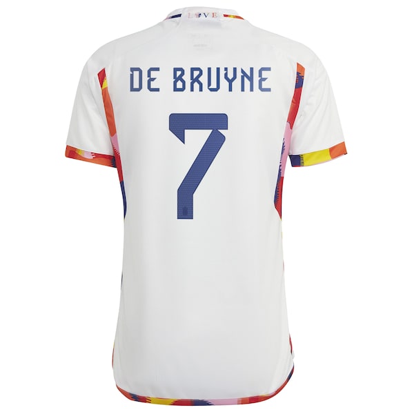 Kevin De Bruyne Belgium National Team adidas 2022/23 Away Replica Jersey - White - Image 3