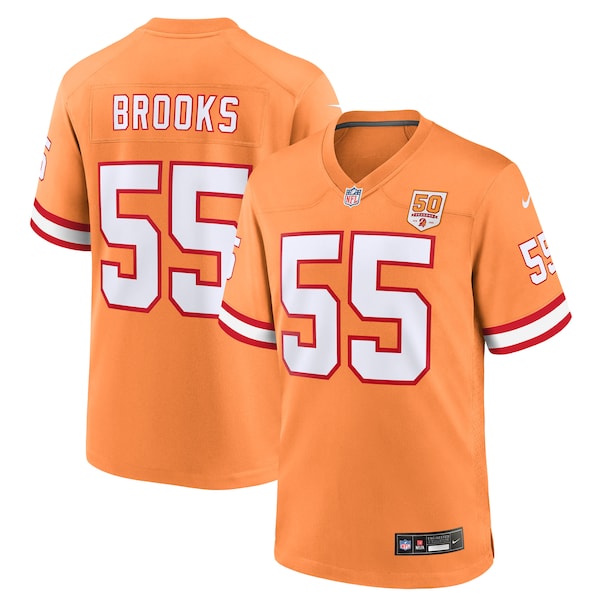 Derrick Brooks Tampa Bay Buccaneers Nike 50th Season Game Jersey - Creamsicle/Red - Image 2