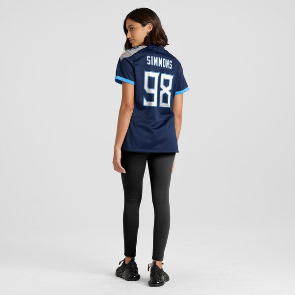 Jeffery Simmons Tennessee Titans Nike Women's Game Jersey - Navy - Image 5