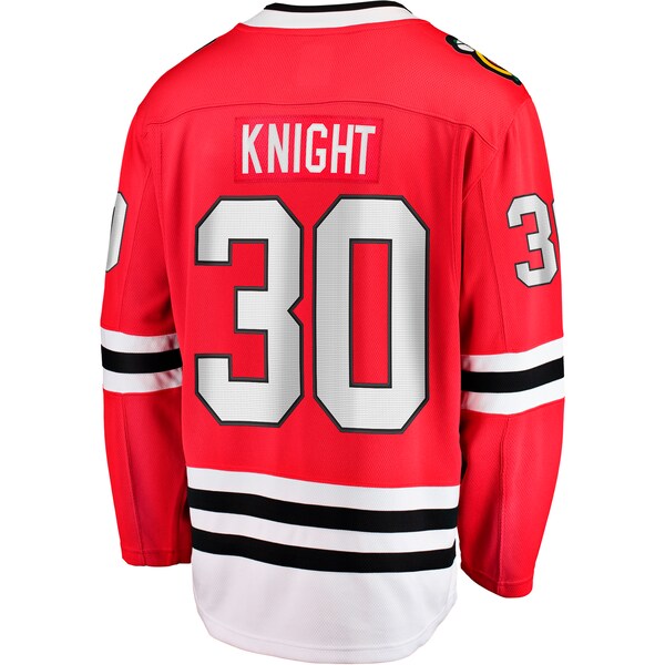 Spencer Knight Chicago Blackhawks Home Breakaway Jersey - Red - Image 3