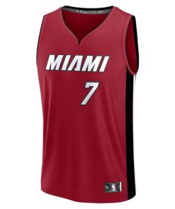 Alternative view of Kel'el Ware Miami Heat  Fast Break Player Jersey - Statement Edition - Red