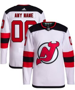New Jersey Devils adidas  Away  Primegreen Authentic Custom Jersey - White
