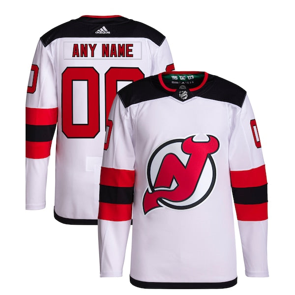 New Jersey Devils adidas Away Primegreen Authentic Custom Jersey - White