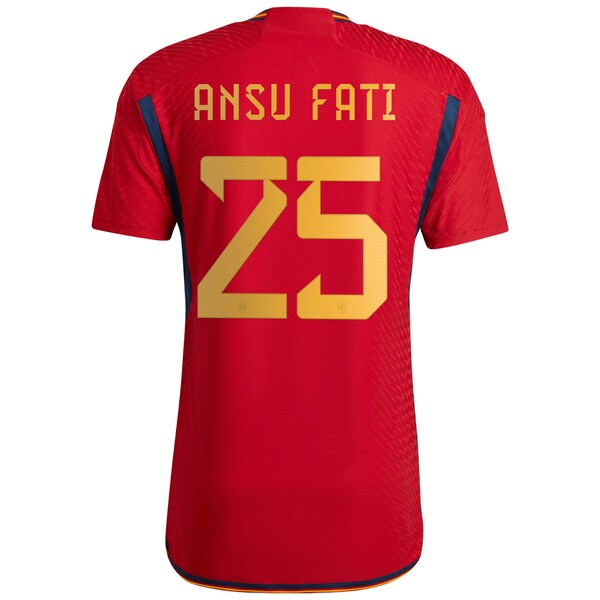 Ansu Fati Spain National Team adidas 2022/23 Home Authentic Jersey - Red - Image 3