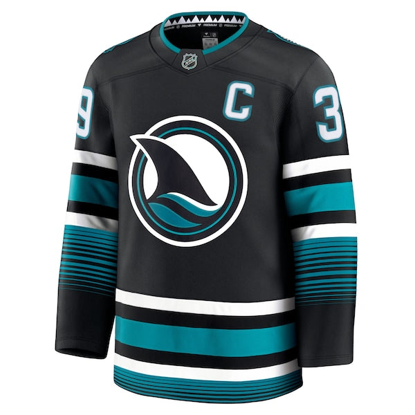 Logan Couture San Jose Sharks Alternate Premium Jersey - Black/Teal - Image 3