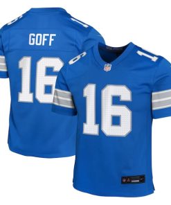 Alternative view of Jared Goff Detroit Lions Nike Youth Team Player Game Jersey - Blue