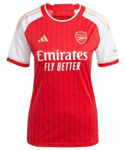Alternative view of Arsenal adidas Women's 2023/24 Home Replica Custom Jersey - Red