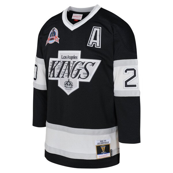 Luc Robitaille Los Angeles Kings Youth 1992 Blue Line Player Jersey - Black - Image 2