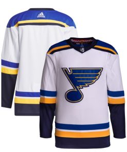 St. Louis Blues adidas Away Primegreen Authentic Jersey?¨C White