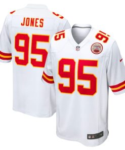 Alternative view of Chris Jones Kansas City Chiefs Nike  Game Jersey - White/Red
