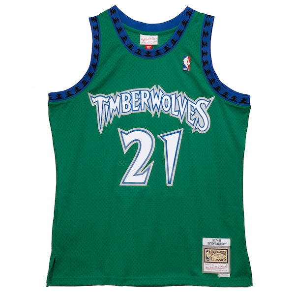 Kevin Garnett Minnesota Timberwolves 1997/98 Hardwood Classics Reload 2.0 Swingman Jersey - Green - Image 2