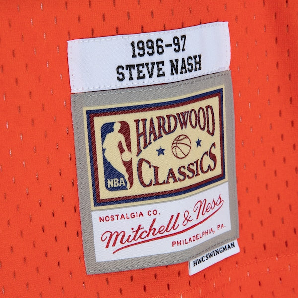 Steve Nash Phoenix Suns 1996/97 Hardwood Classics Fadeaway Swingman Player Jersey - Orange/Black - Image 5