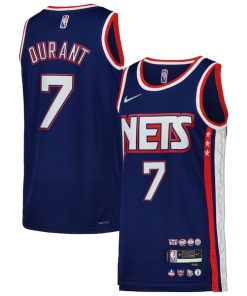 Alternative view of Kevin Durant Brooklyn Nets Nike Swingman Player Jersey - City Edition - Blue/Gray