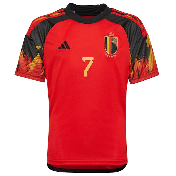 Kevin De Bruyne Belgium National Team adidas Youth 2022/23 Home Replica Jersey - Red - Image 2