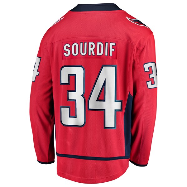 Justin Sourdif Washington Capitals Home Breakaway Jersey - Red - Image 3