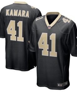 Alternative view of Alvin Kamara New Orleans Saints Nike Game Player Jersey - Black