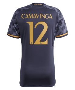 Alternative view of Eduardo Camavinga Los Merengues adidas 2023/24 Away Replica Player Jersey - Navy/White