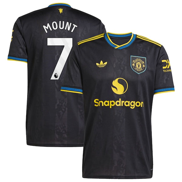 Mason Mount Manchester United adidas 2025/26 Third Replica Player Jersey - Black/White - Image 2