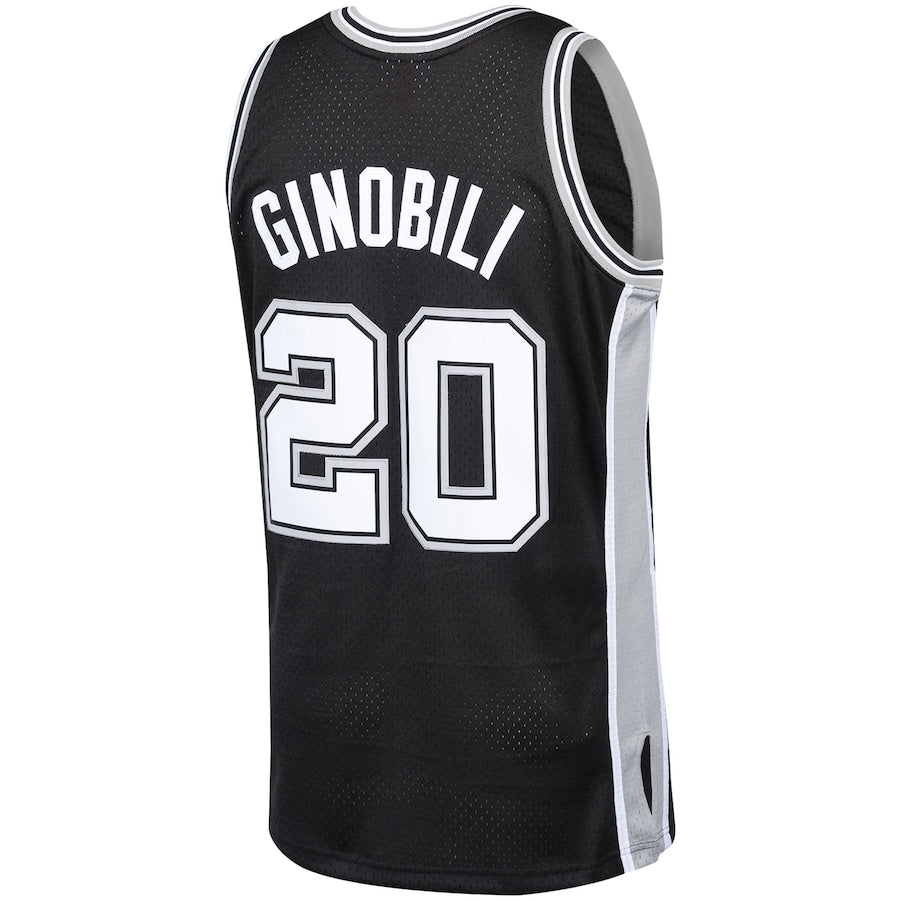 Manu Ginobili San Antonio Spurs 2002-03 Hardwood Classics Player Swingman Jersey - Black - Image 3