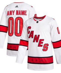 Carolina Hurricanes adidas 2020/21 Away Custom Authentic Jersey - White