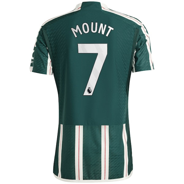 Mason Mount Manchester United adidas 2023/24 Away Authentic Player Jersey - Green/Red - Image 4