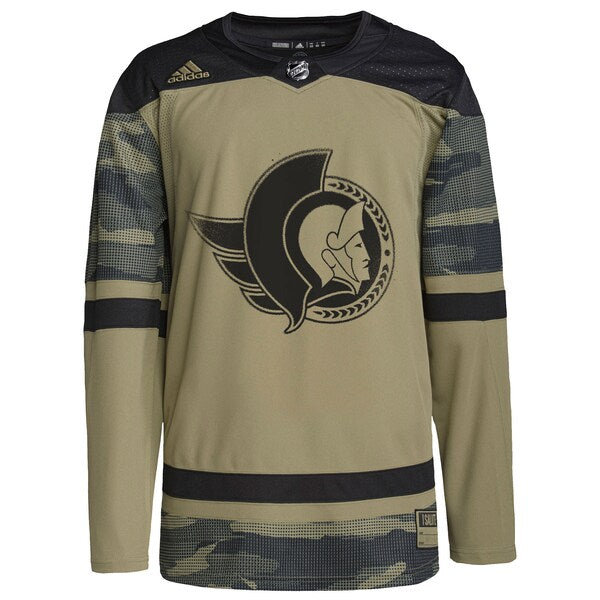 Ottawa Senators adidas Logo Military Appreciation Team Authentic Custom Practice Jersey - Camo - Image 3