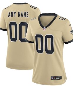 New Orleans Saints Nike Women's Gameday Golds Alternate Custom Game Jersey - Gold/Black