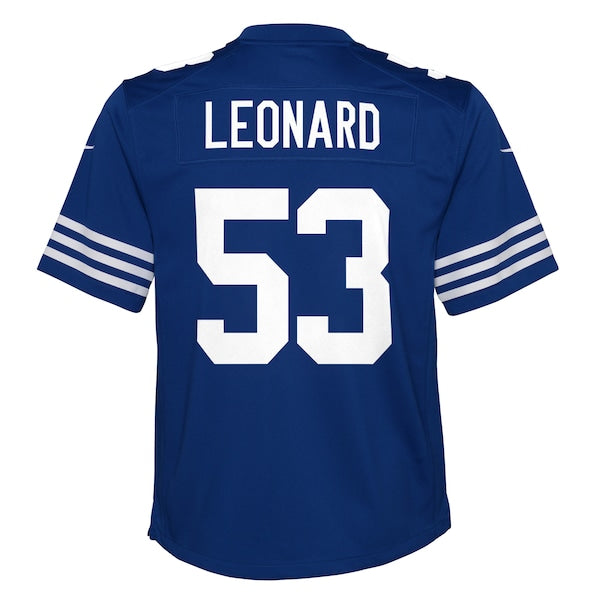 Shaquille Leonard Indianapolis Colts Nike Youth Game Jersey - Royal/Blue - Image 4