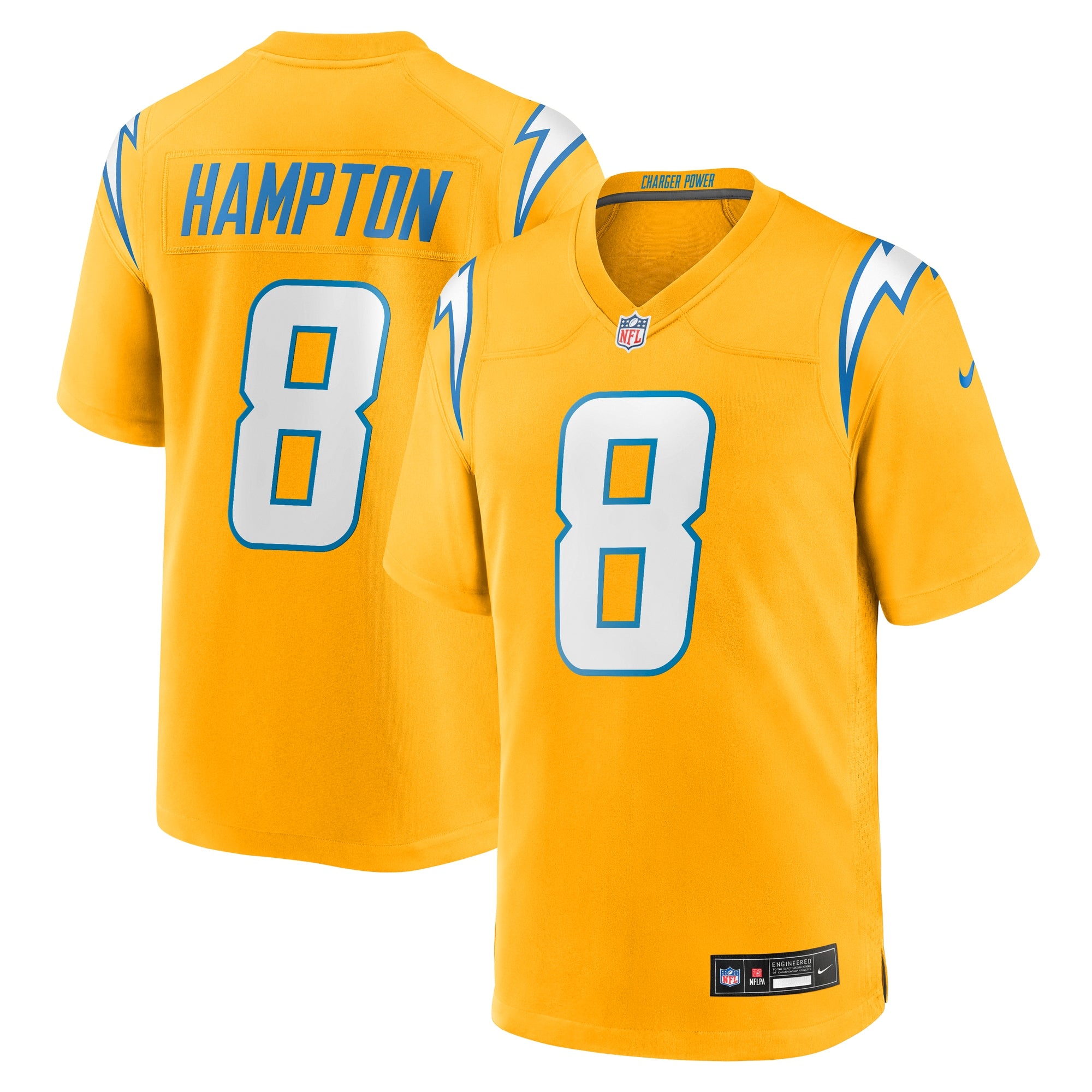 Omarion Hampton Los Angeles Chargers Nike Alternate Super Chargers Game Player Jersey - Navy/Powder Blue/Gold - Image 6