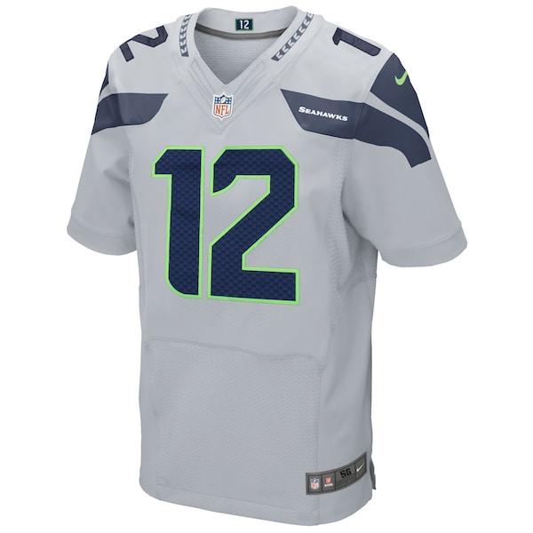 12s Seattle Seahawks Nike Elite Jersey - Gray - Image 2