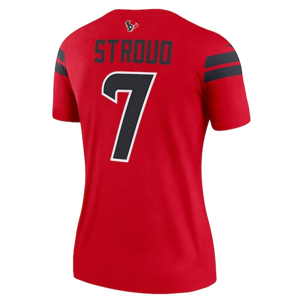 C.J. Stroud Houston Texans Nike Women's Alternate Legend Player Performance Top - Red/Navy - Image 4