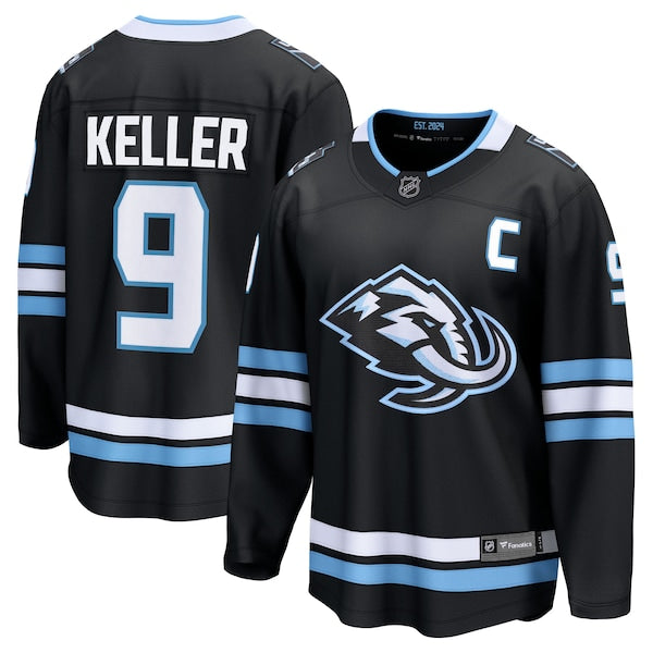 Clayton Keller Utah Mammoth Home Breakaway Player Jersey - Black/White