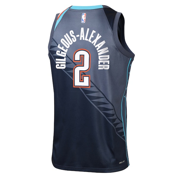 Shai Gilgeous-Alexander Oklahoma City Thunder Nike Youth 2025/26 City Edition Swingman Jersey - Navy - Image 3