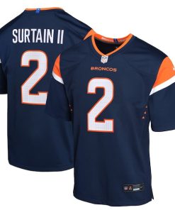 Alternative view of Patrick Surtain II Denver Broncos Nike Youth Alternate Game Jersey - Navy/Orange/White