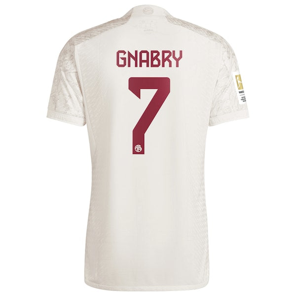 Serge Gnabry Bayern Munich adidas 2023/24 Third Authentic Jersey - White - Image 3