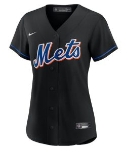 Alternative view of Francisco Lindor New York Mets Nike Women's 2022 Alternate Replica Player Jersey - Black