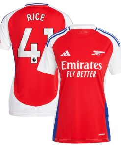 Declan Rice Arsenal adidas Women's 2024/25 Home Replica Player Jersey?¨C Red