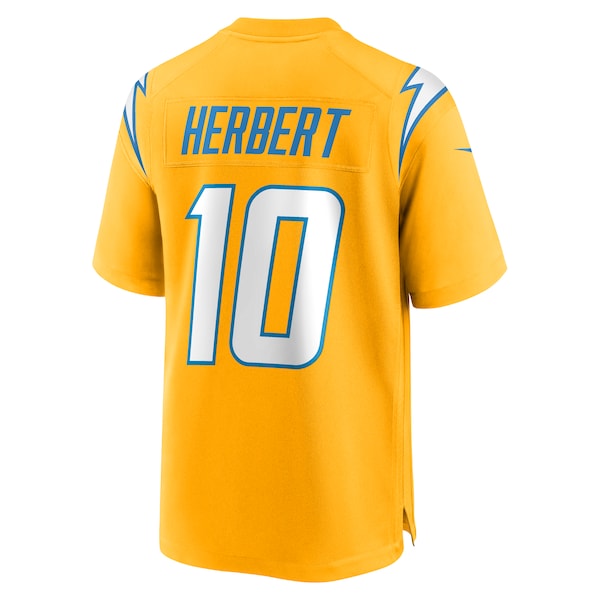 Justin Herbert Los Angeles Chargers Nike Alternate Charger Power Game Player Jersey - Gold/Navy/Powder Blue - Image 4