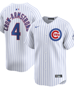 Alternative view of Pete Crow-Armstrong Chicago Cubs Nike 150th Anniversary Limited Jersey - White/Light Blue