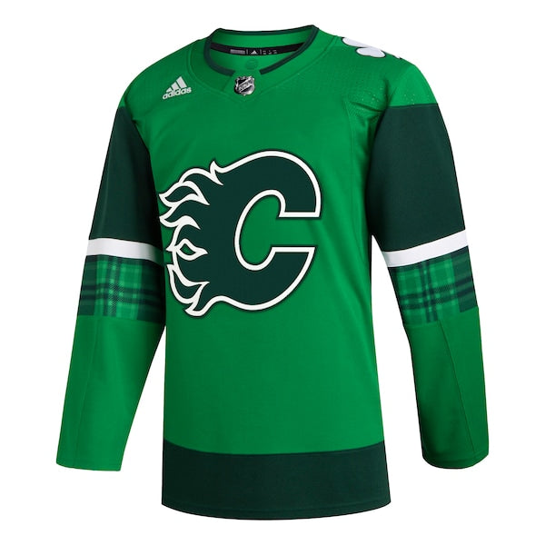 Calgary Flames adidas 2023 St. Patrick's Day Primegreen Authentic Jersey - Kelly Green - Image 2