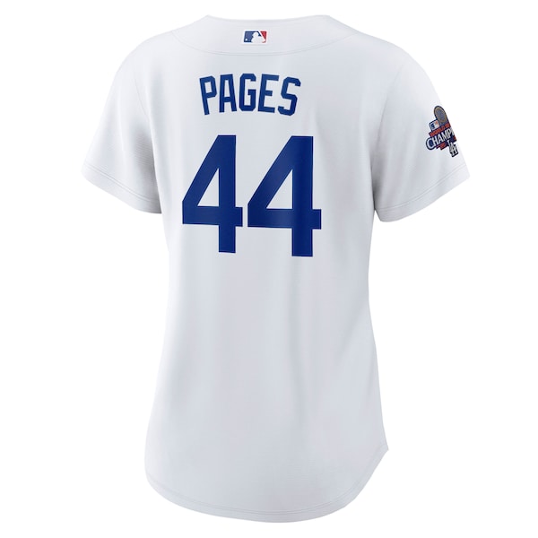Andy Pages Los Angeles Dodgers Nike Women's 2024 World Series Champions Home Replica Player Jersey - White - Image 4