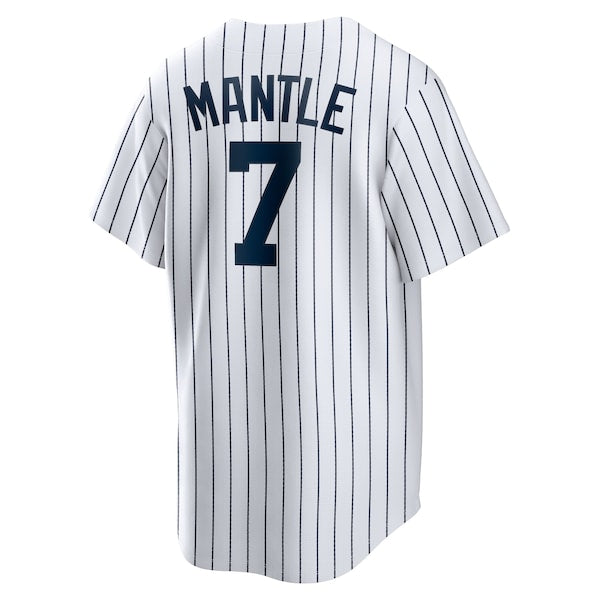 Mickey Mantle New York Yankees Nike Home Cooperstown Collection Player Jersey - White/Gray - Image 4