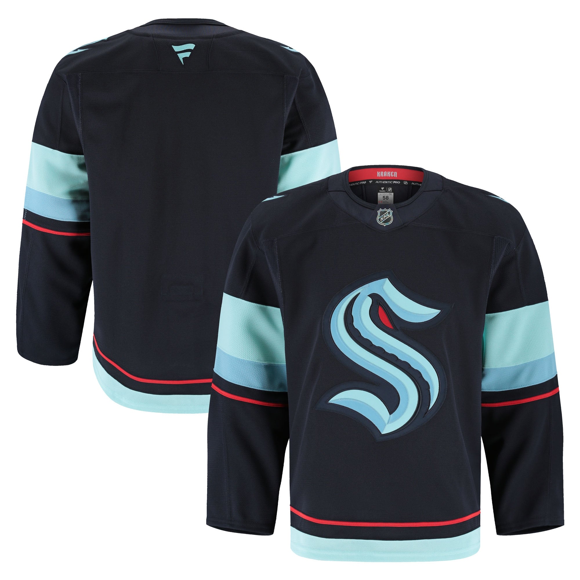 Seattle Kraken Alternate Authentic Pro Jersey - Black/Navy - Image 5