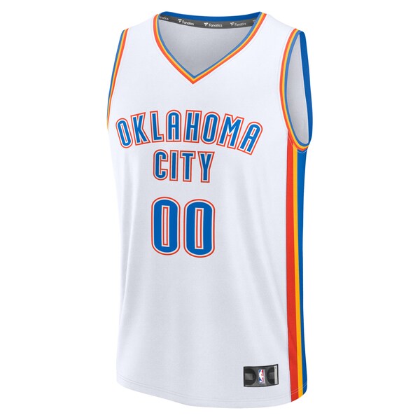 Oklahoma City Thunder Fast Break Custom Jersey - Association Edition - White - Image 3