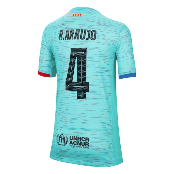 Ronald Araujo Barcelona Nike Youth 2023/24 Third Replica Jersey - Aqua - Image 3